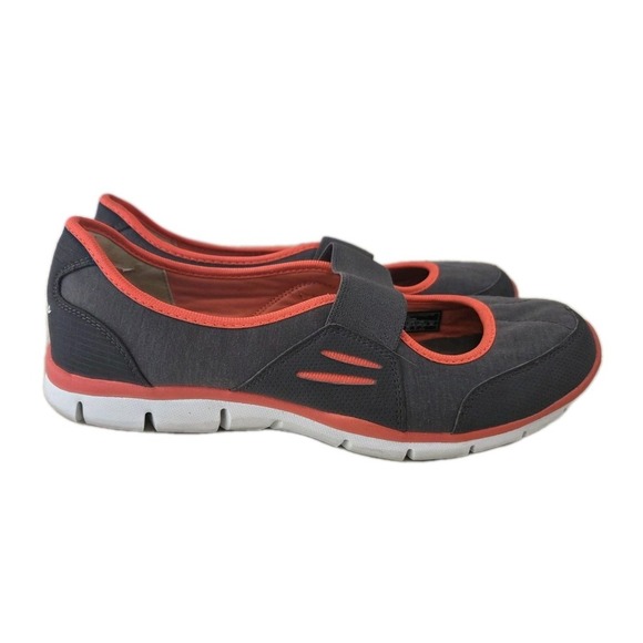 SKECHERS Flex Asana Slip On Mary Jane Flat Loafer Gray Coral, 7.5 - Picture 3 of 8